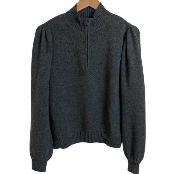 Universal Thread Gray Puff Sleeve Sweater - Picture 1 of 10